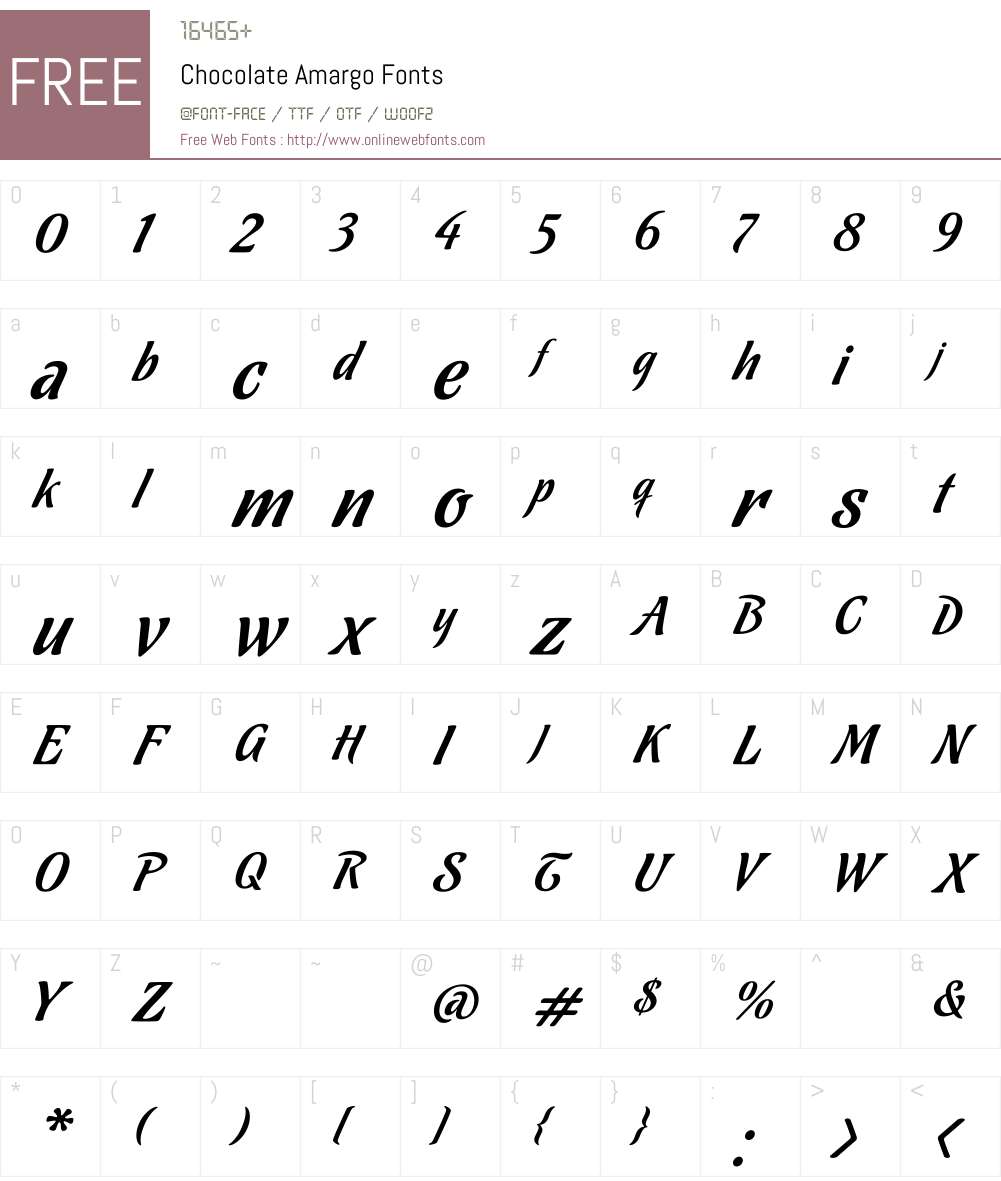 Chocolate Amargo Font Screenshots