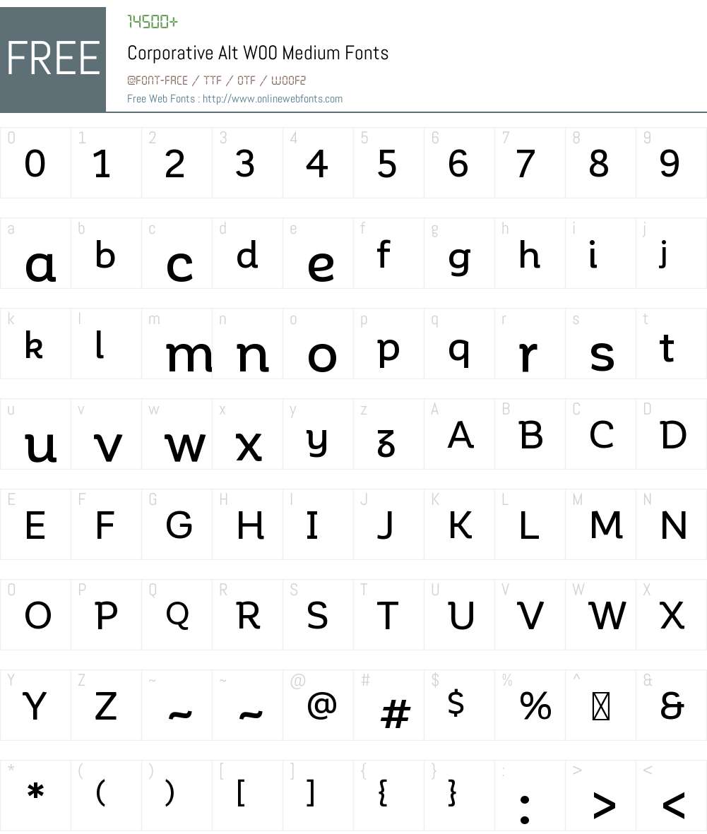 CorporativeAltW00-Medium Font Screenshots