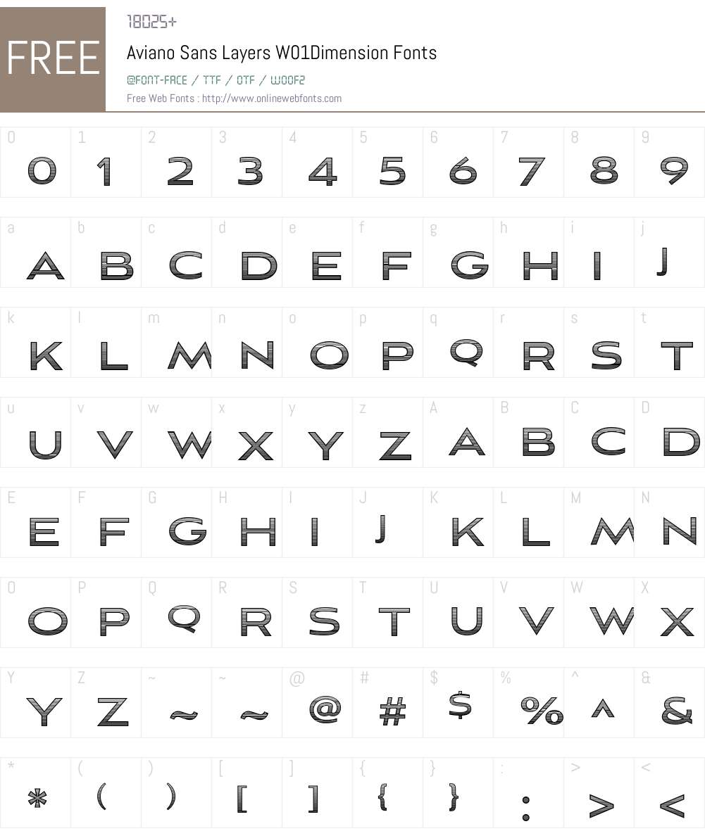 AvianoSansLayersW01-Dimension Font Screenshots