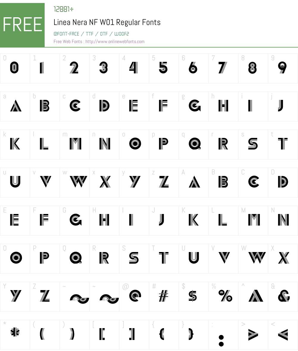 LineaNeraNFW01-Regular Font Screenshots