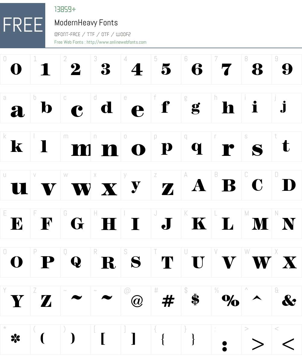 Modern Font Screenshots