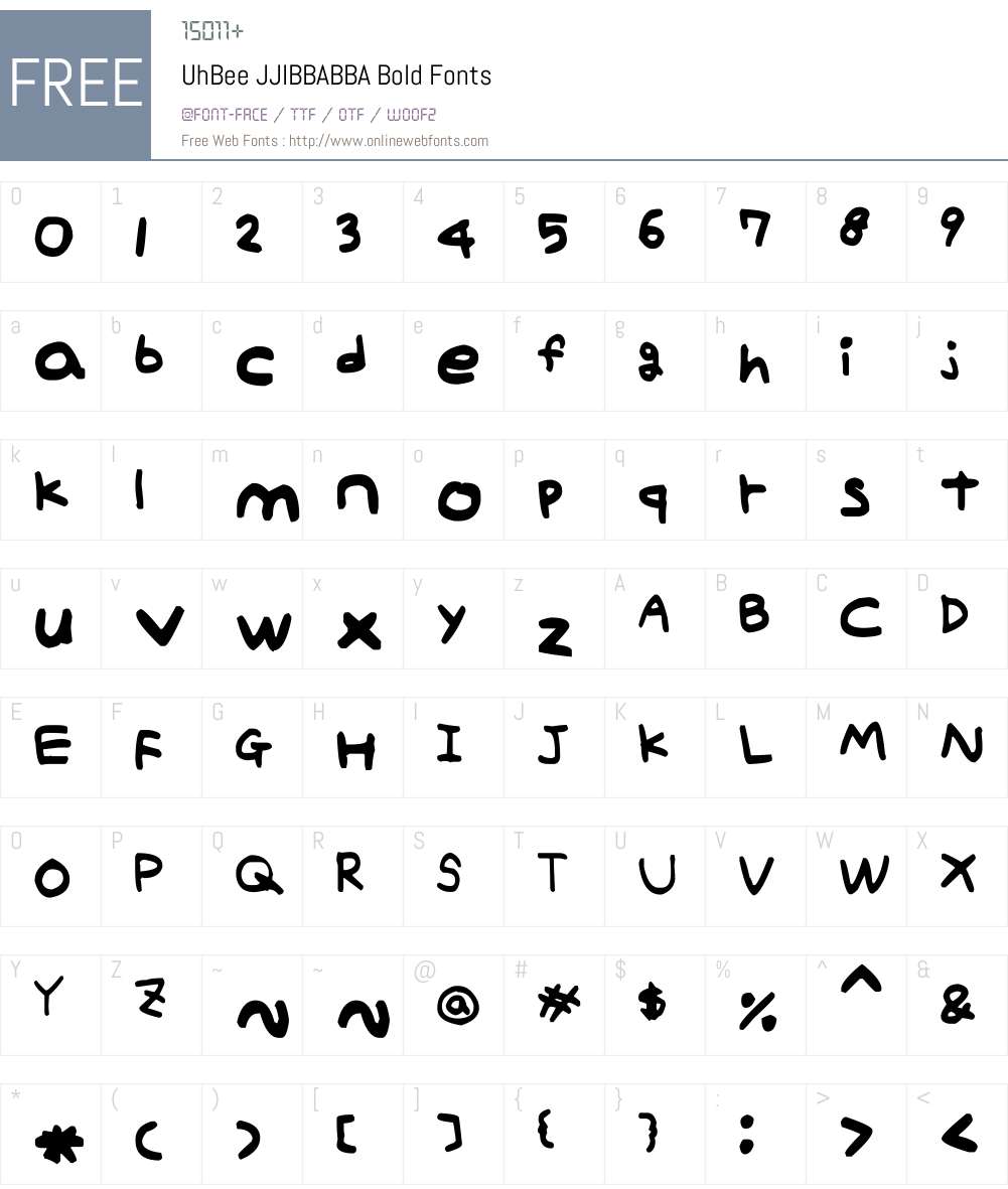 UhBee JJIBBABBA Font Screenshots