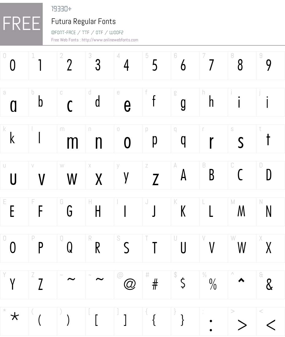 Futura Font Screenshots