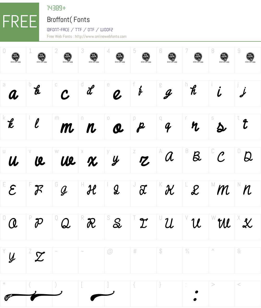DHF Broffont Script Font Screenshots