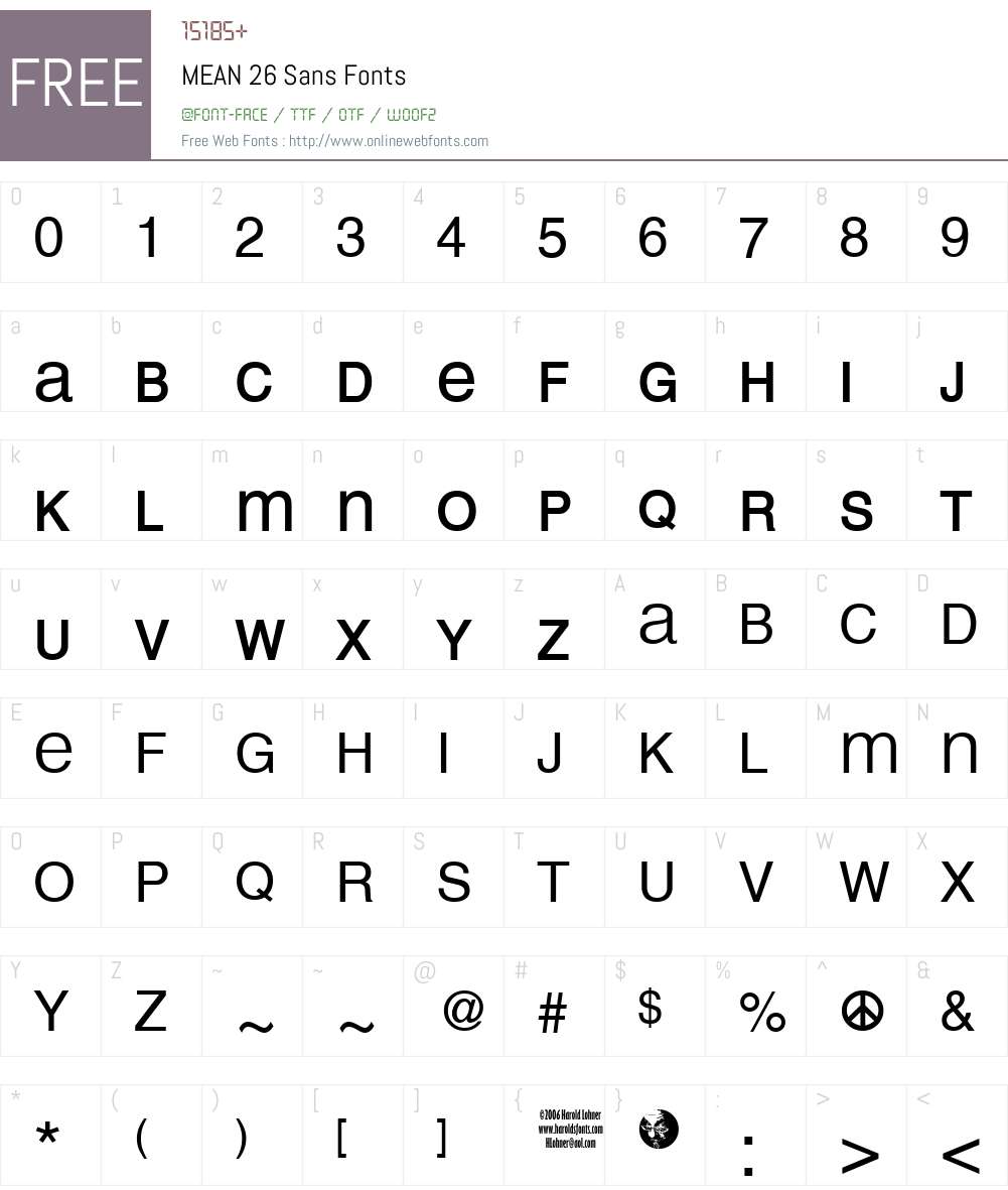 MEAN 26 Sans Font Screenshots