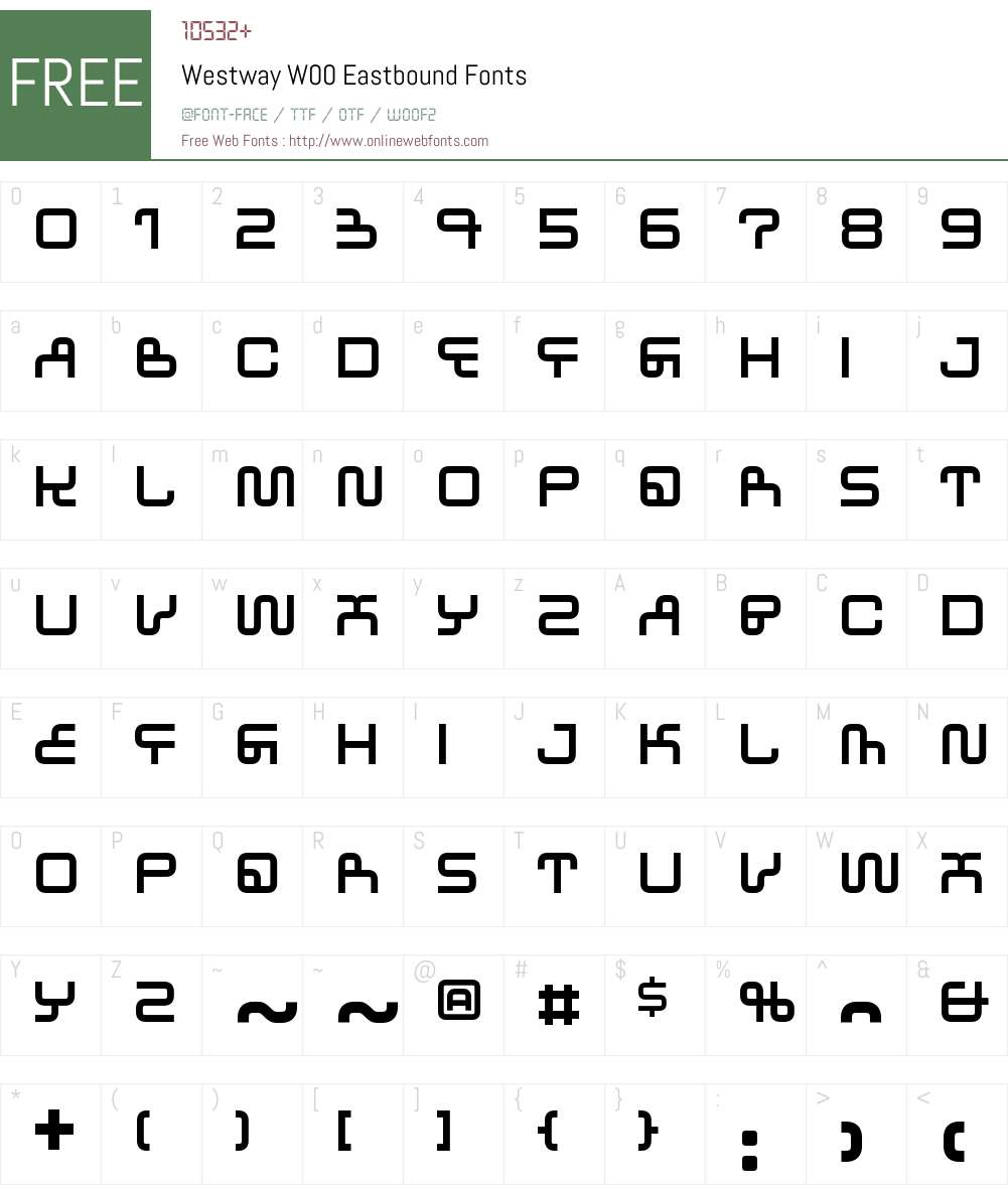 WestwayW00-Eastbound Font Screenshots