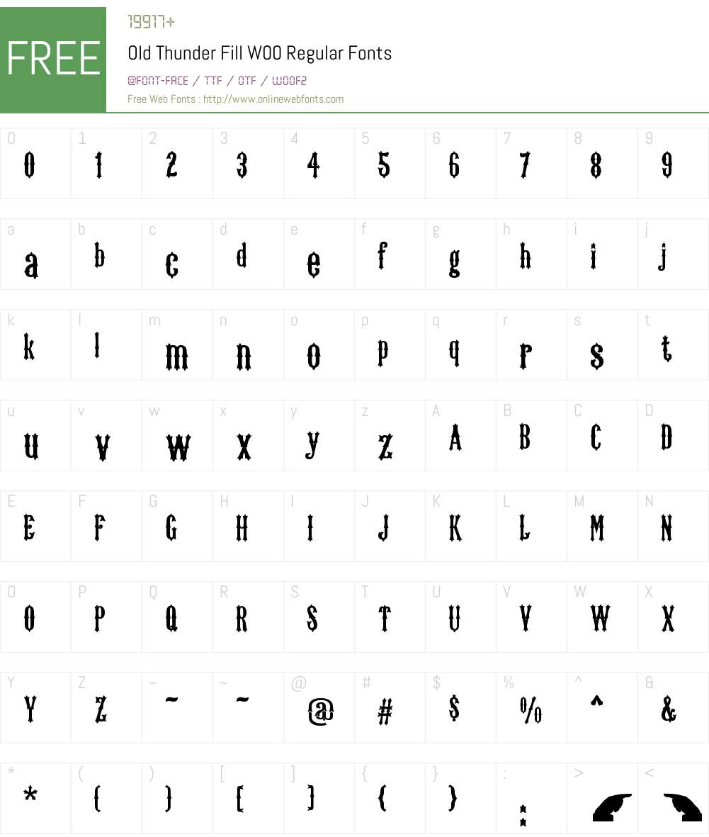OldThunderFillW00-Regular Font Screenshots