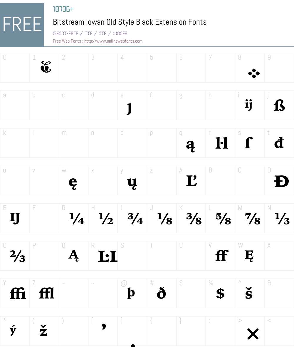 Bitstream Iowan Old Style Font Screenshots