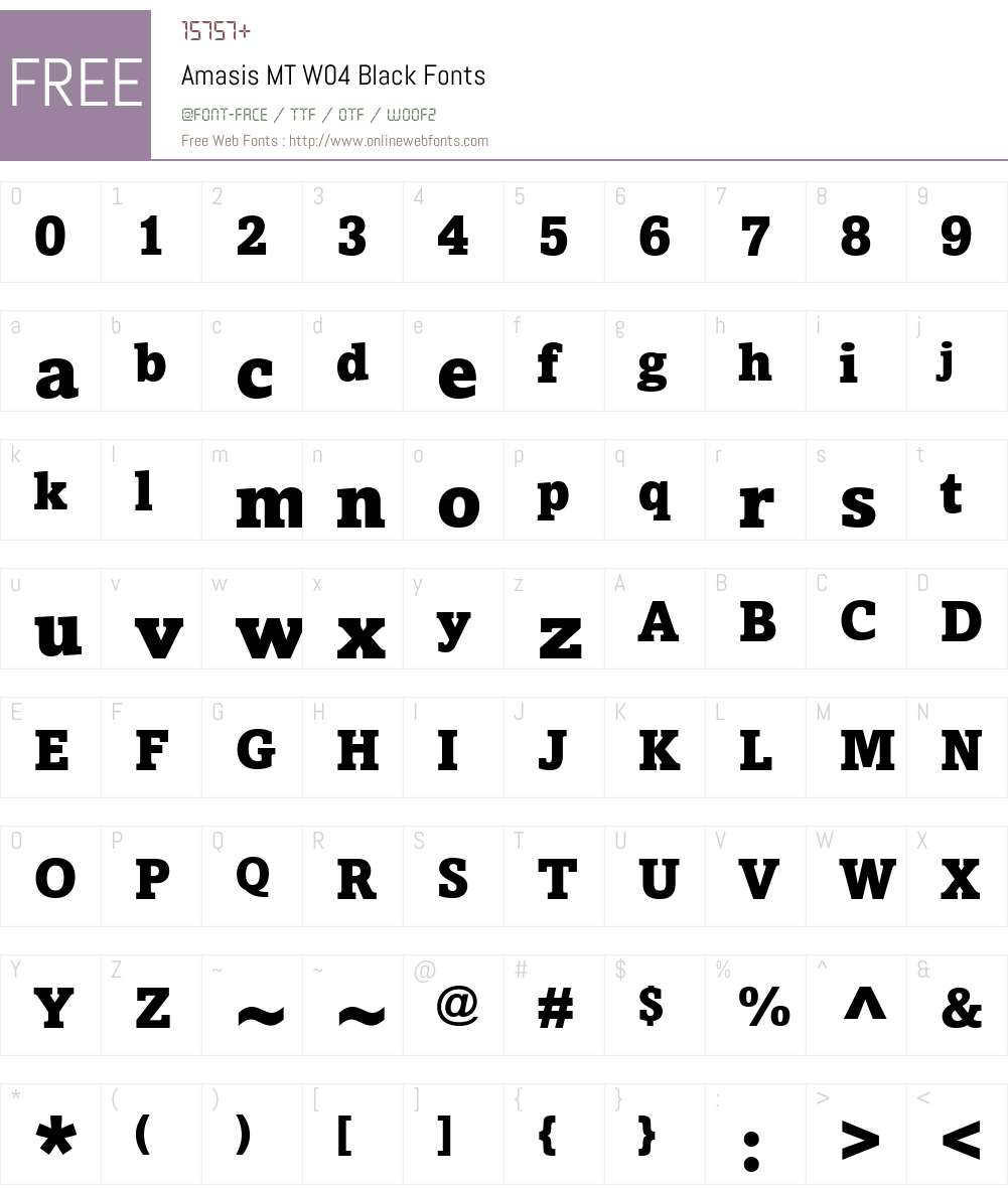 Amasis Font Screenshots