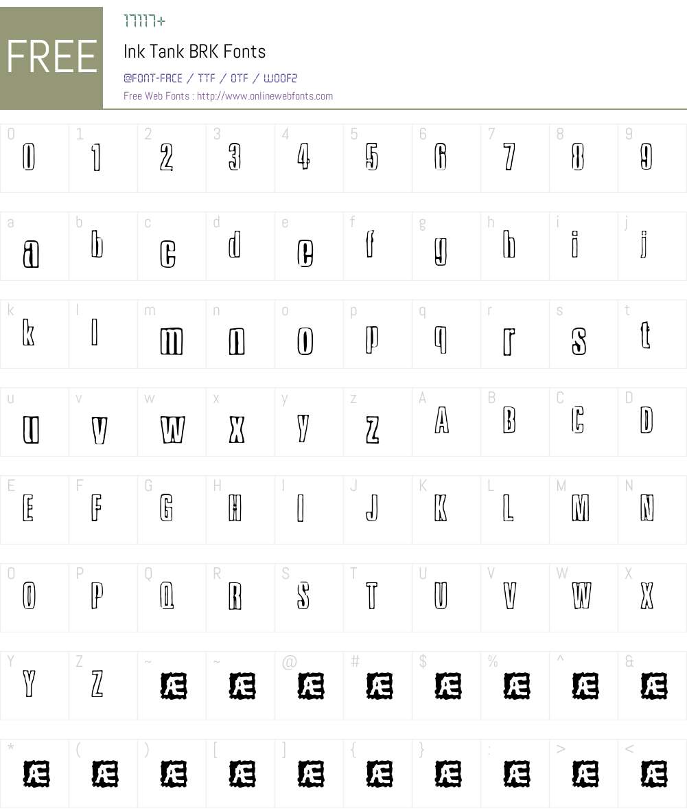 Ink Tank BRK Font Screenshots