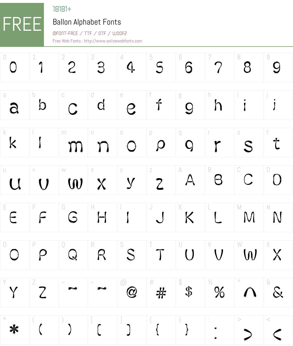 Ballon Font Screenshots