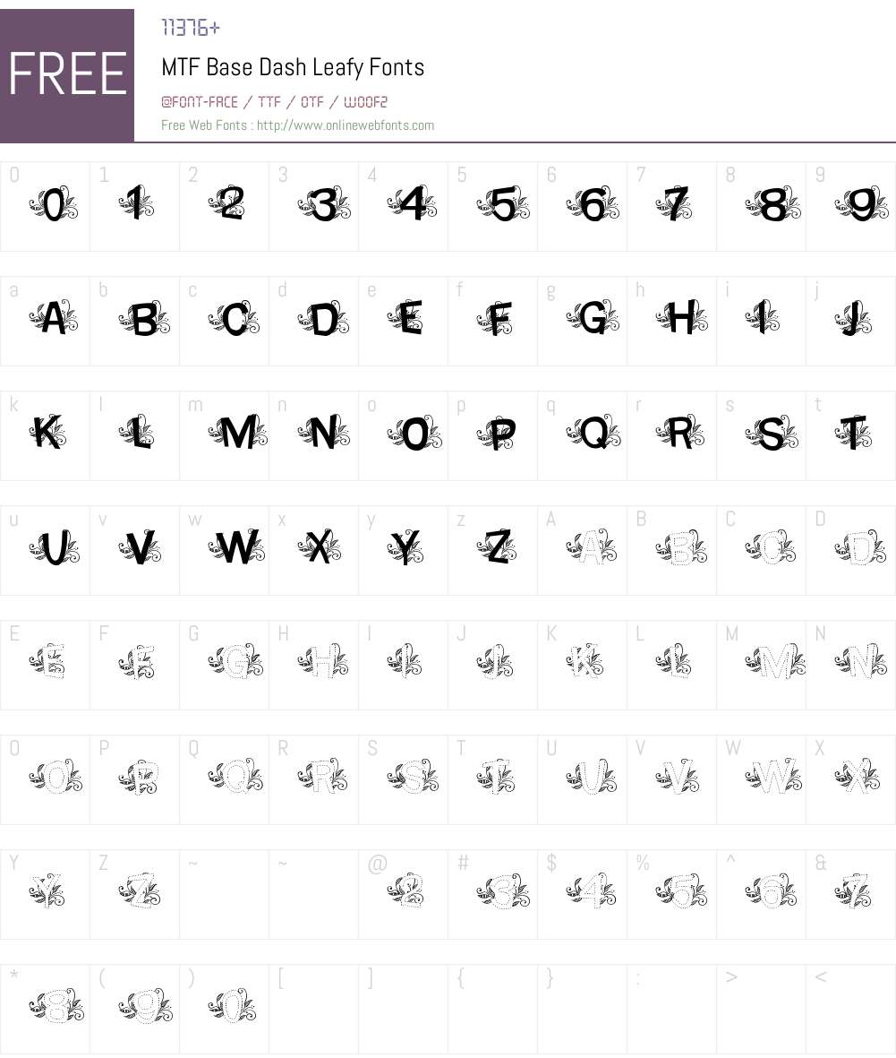 MTF Base Dash Leafy Font Screenshots