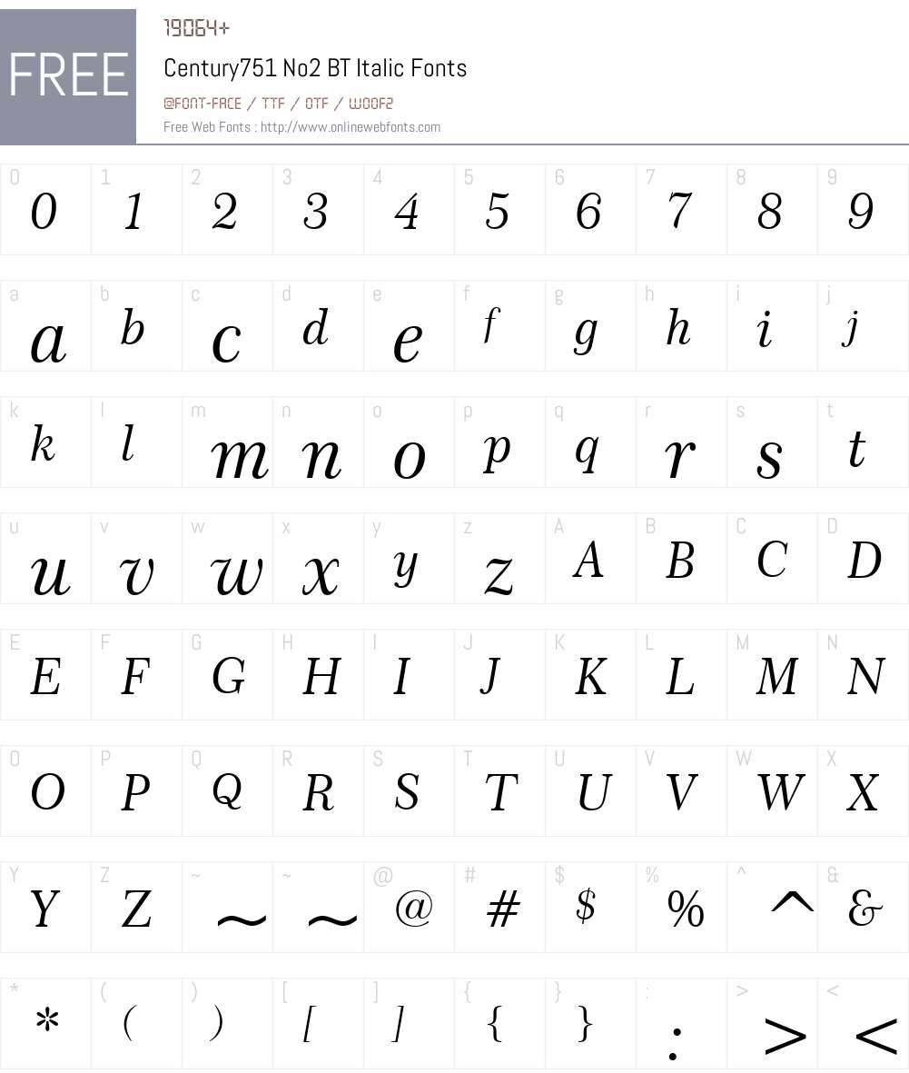 Century751 No2 BT Font Screenshots