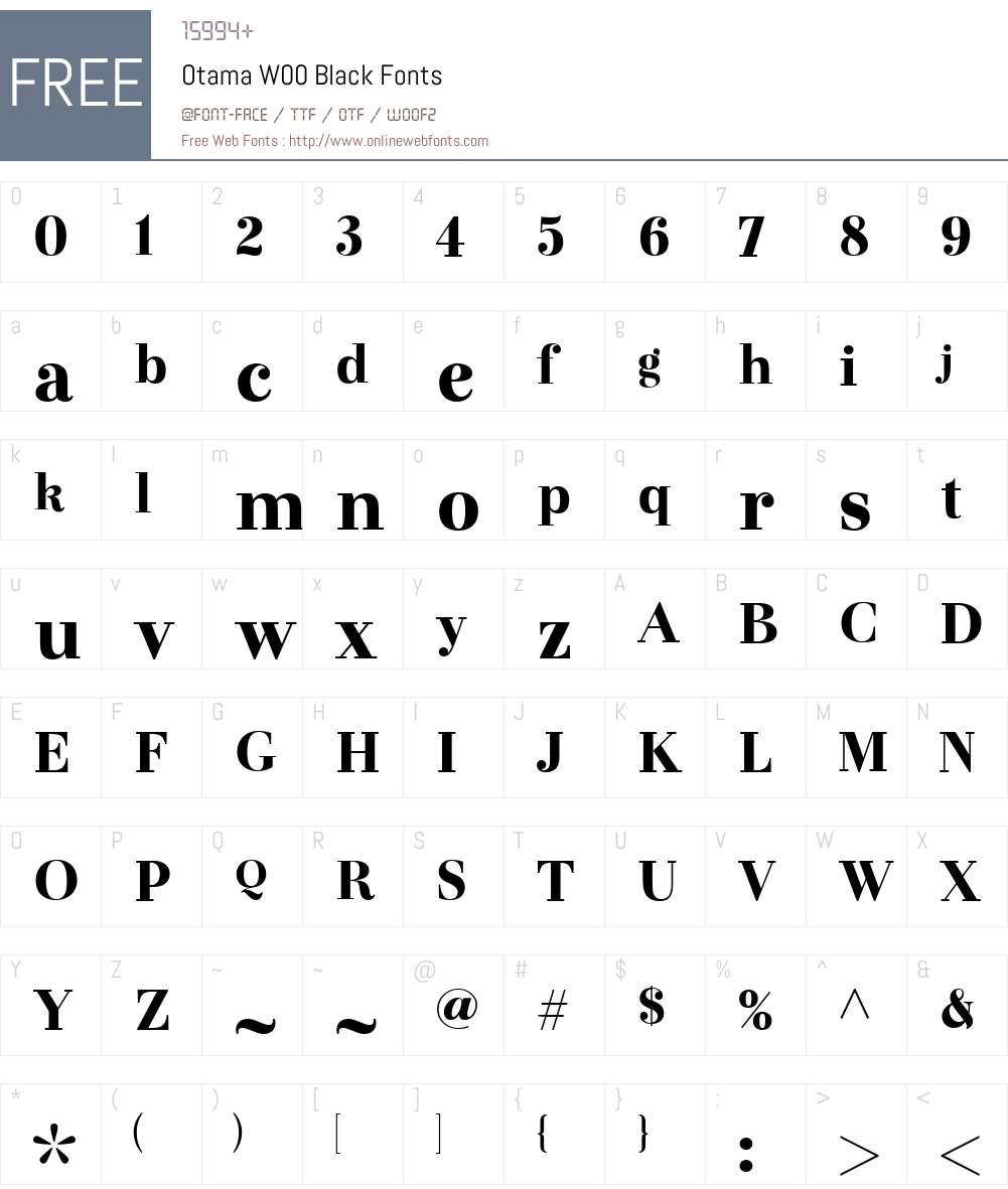 OtamaW00-Black Font Screenshots