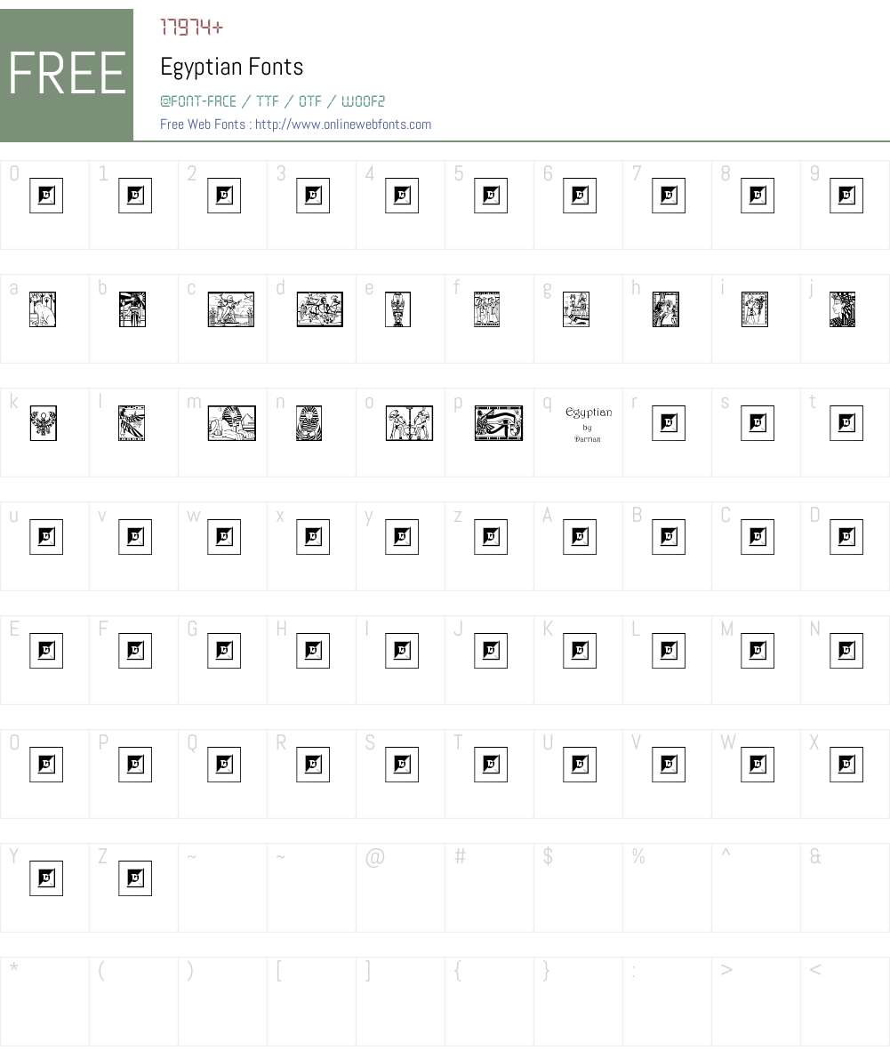 Egyptian Font Screenshots
