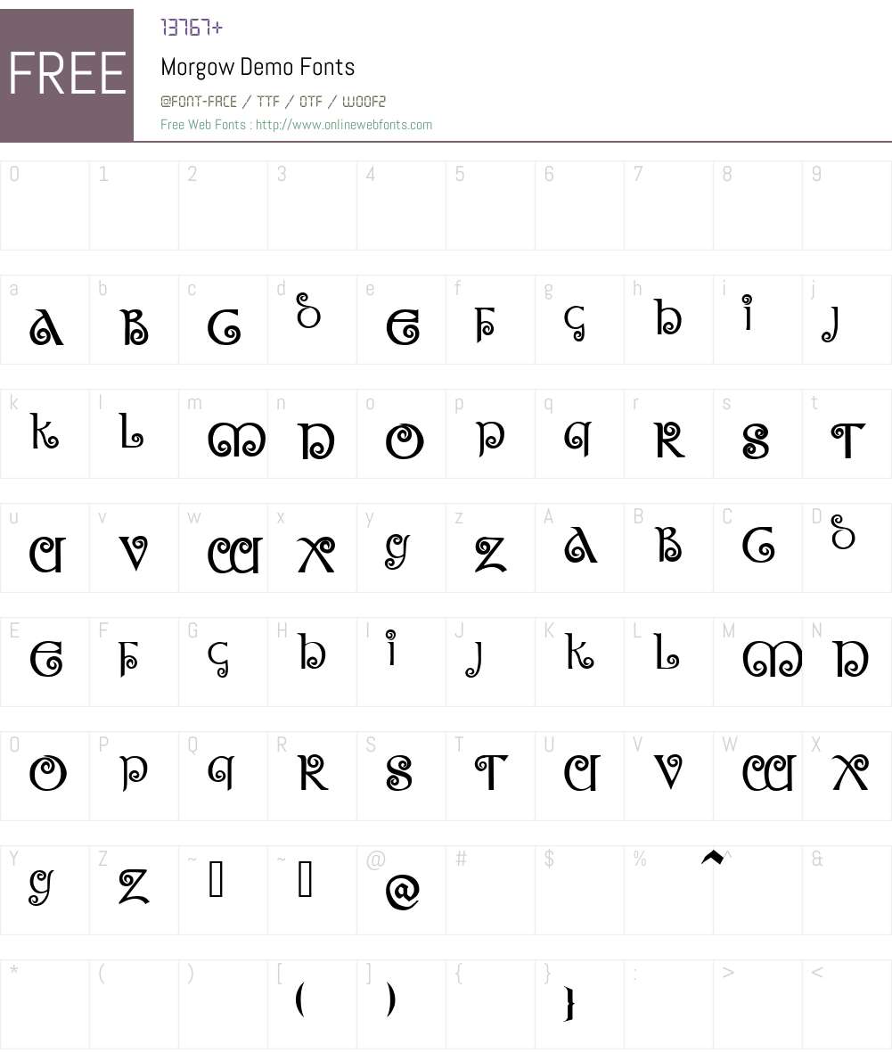 Morgow Demo Font Screenshots
