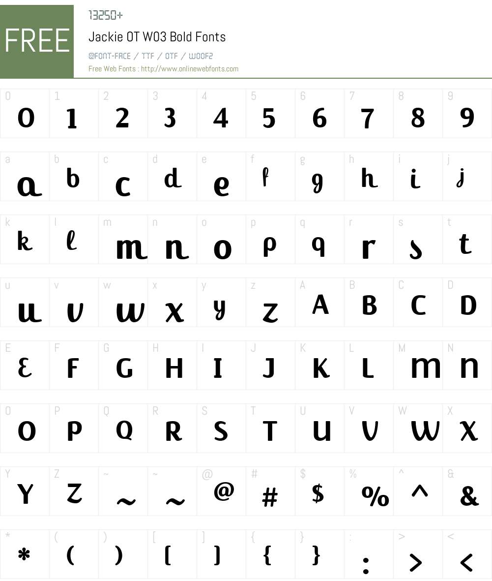 FF Jackie Font Screenshots