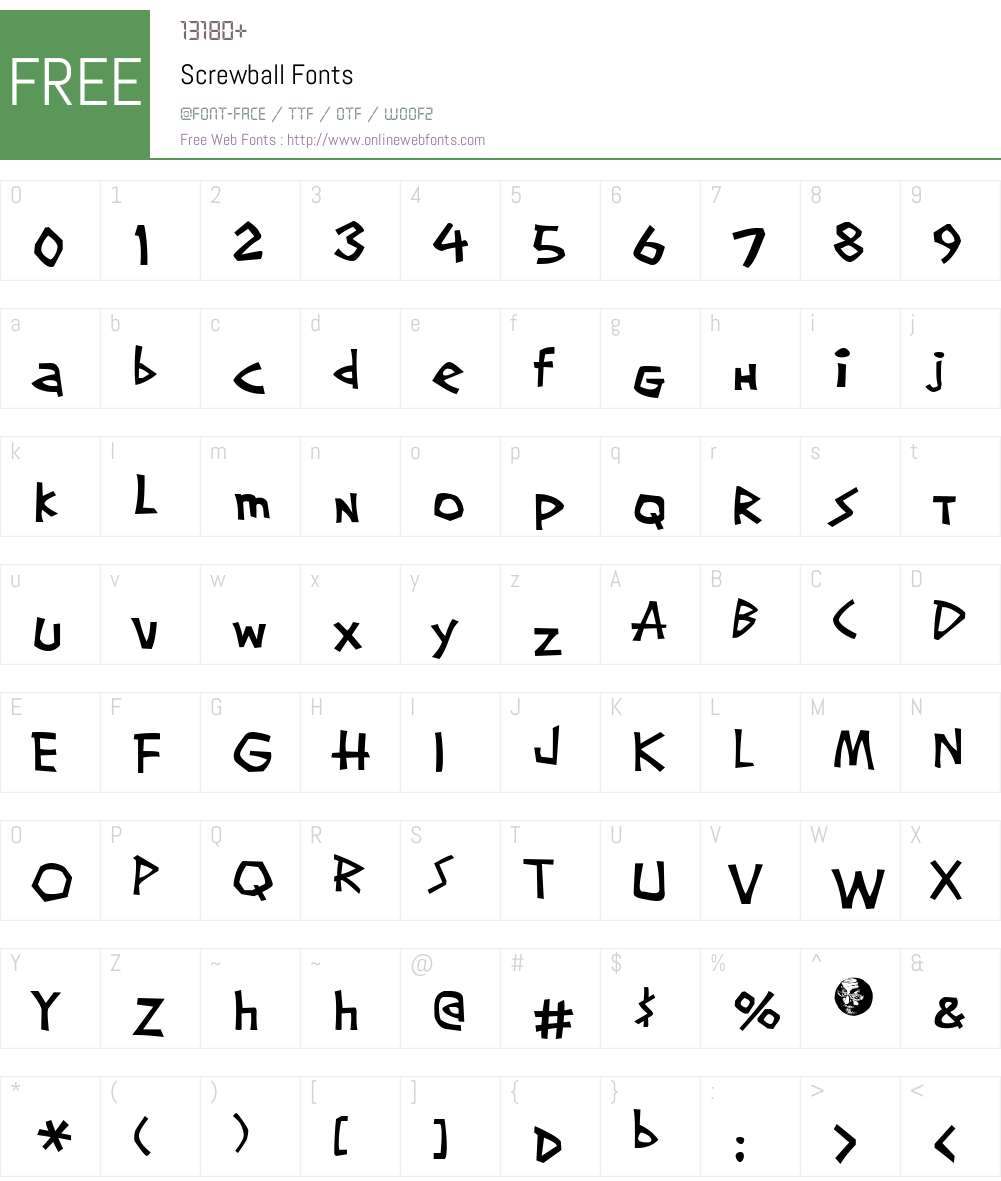 Screwball Font Screenshots
