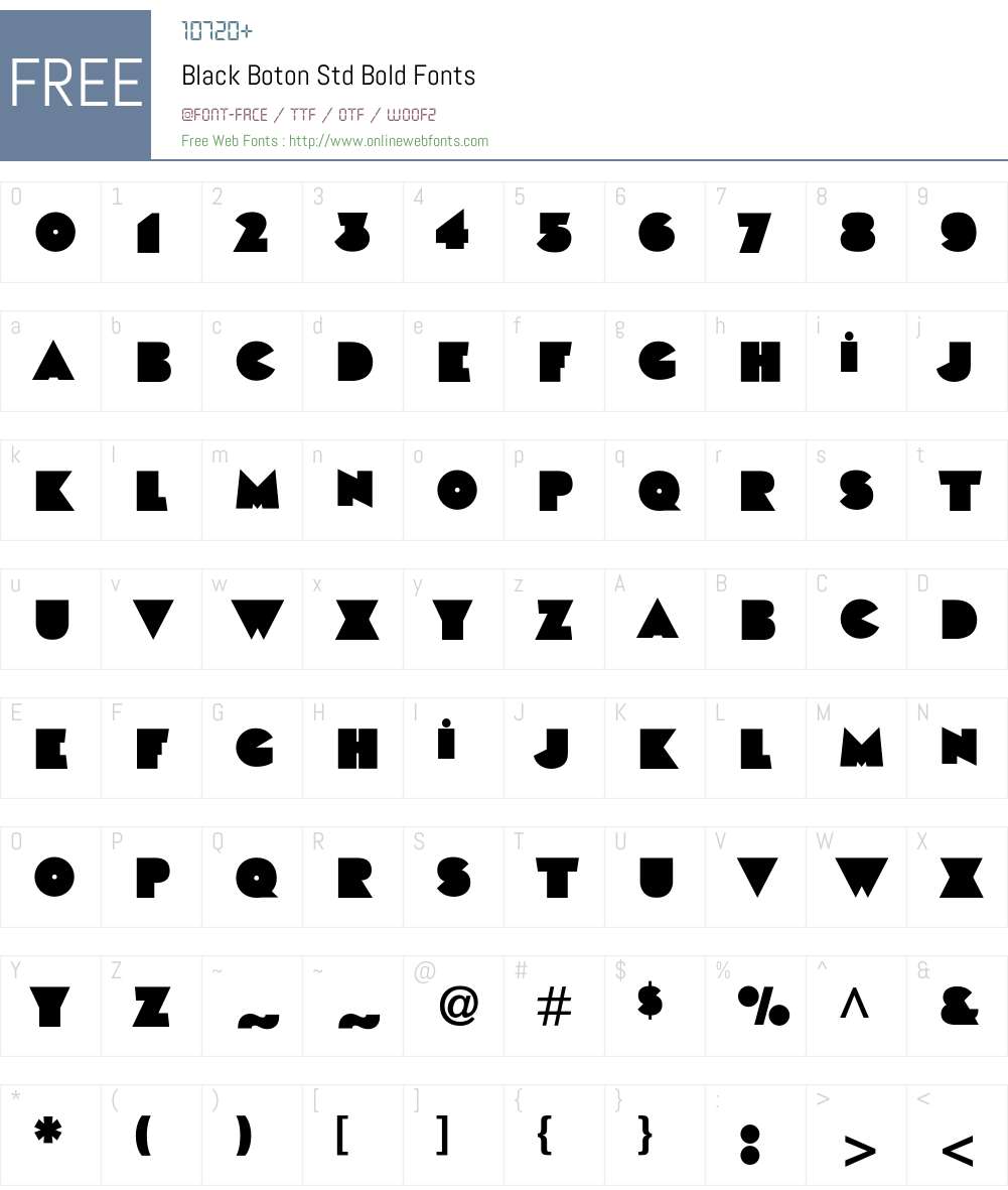 Black Boton Std Font Screenshots