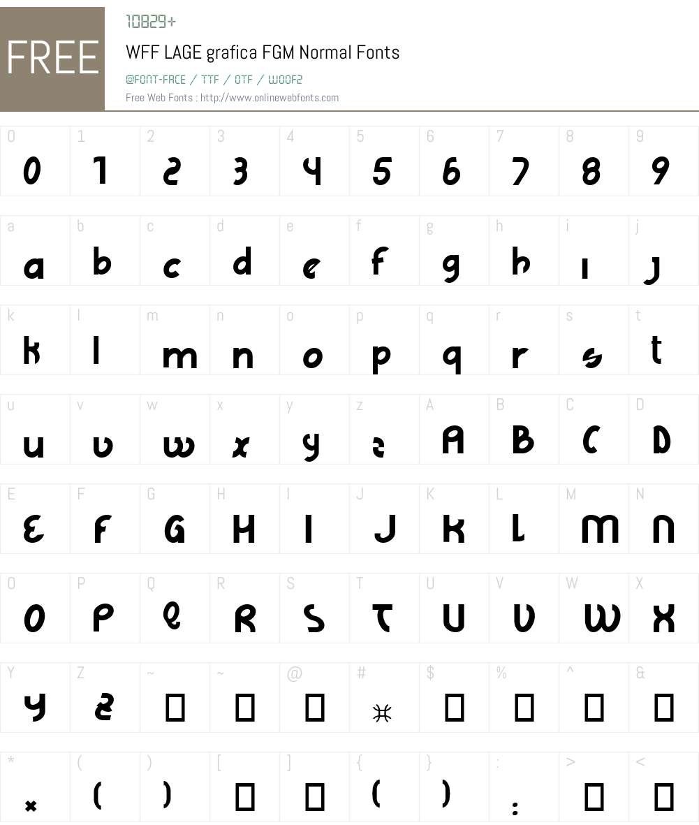 WFF LAGE grafica FGM Normal Font Screenshots