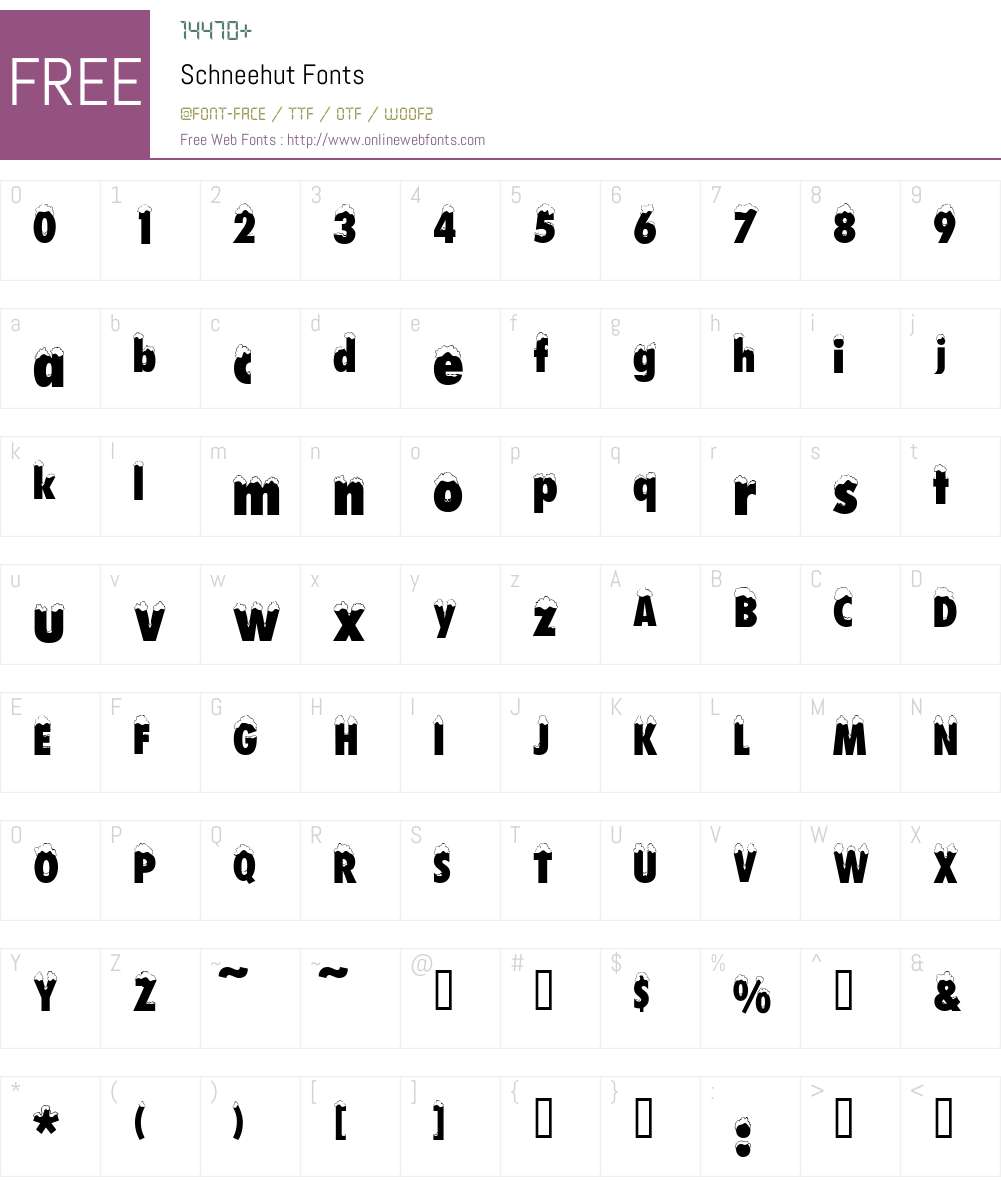 Schneehut Font Screenshots