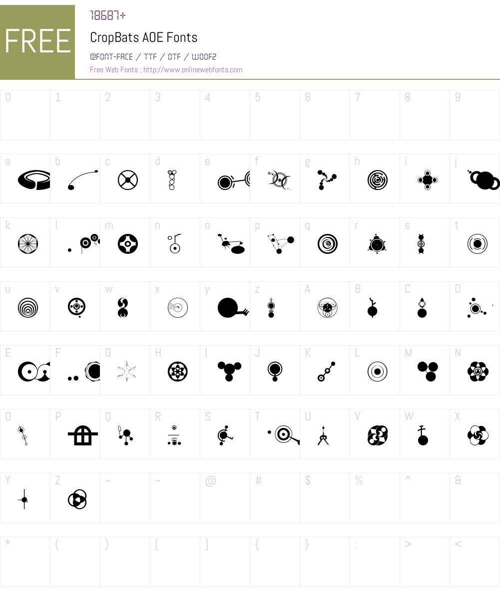 CropBats AOE Font Screenshots