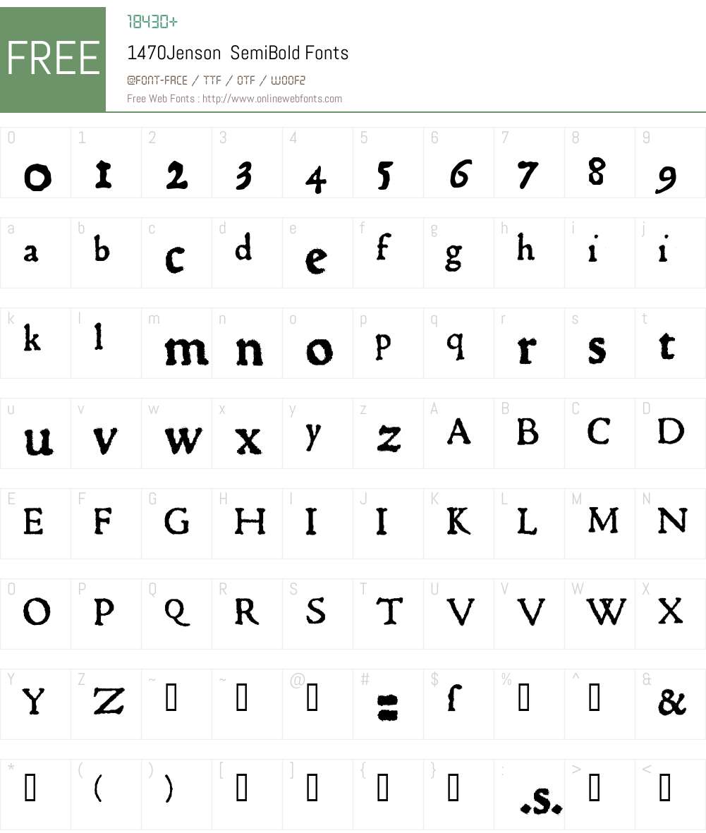 1470Jenson Font Screenshots