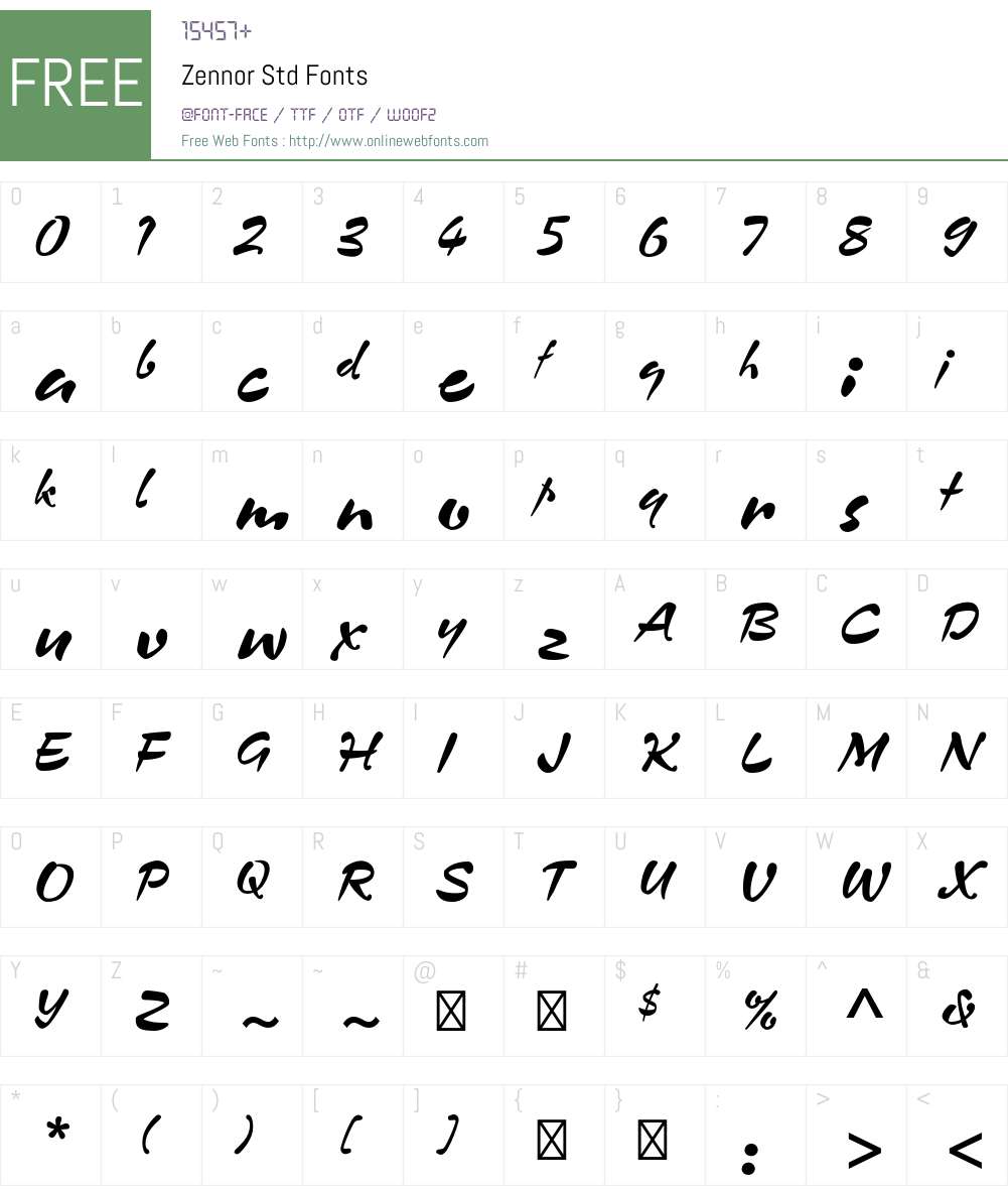 Zennor Std Font Screenshots