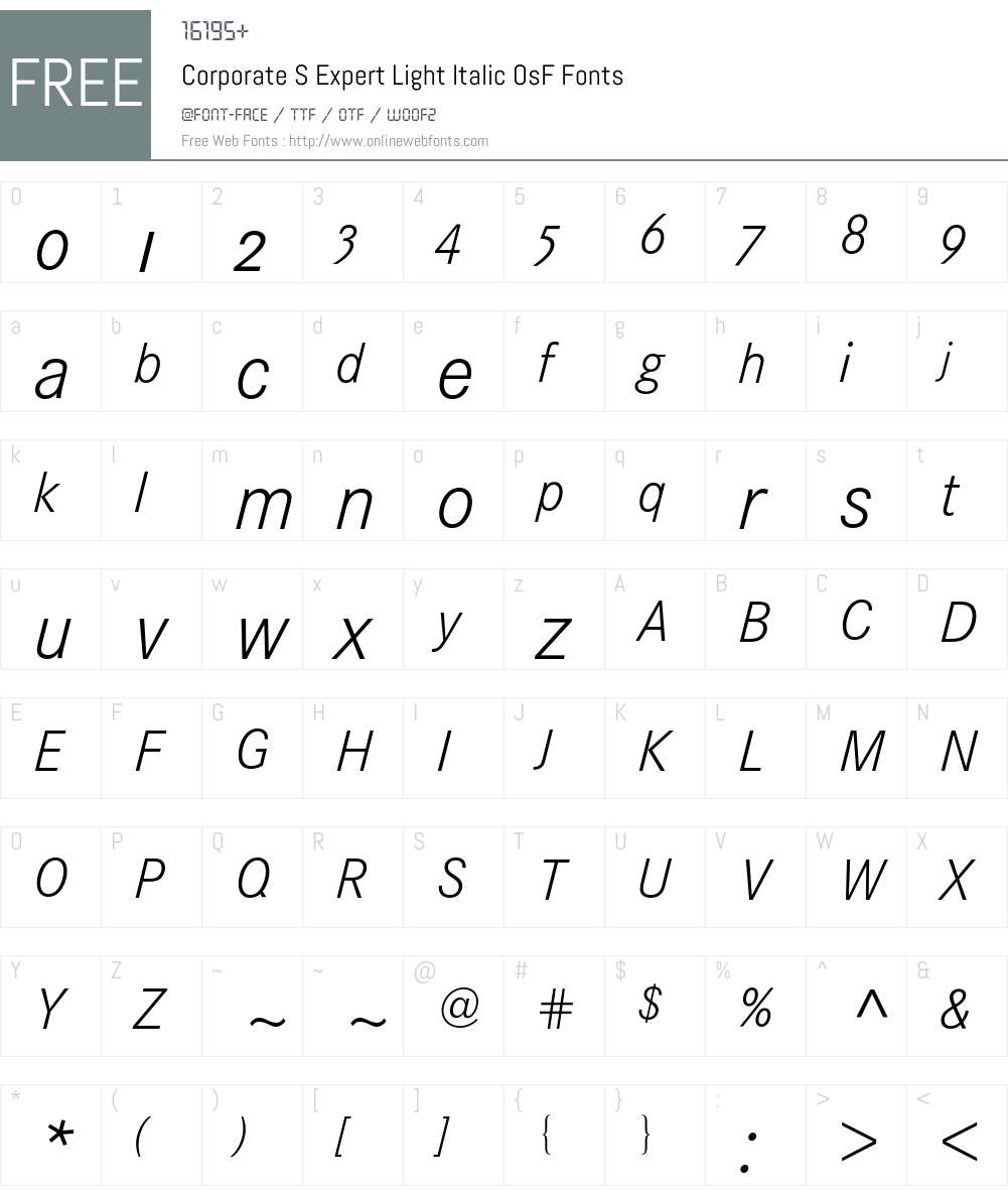 Corporate S Expert BQ Font Screenshots