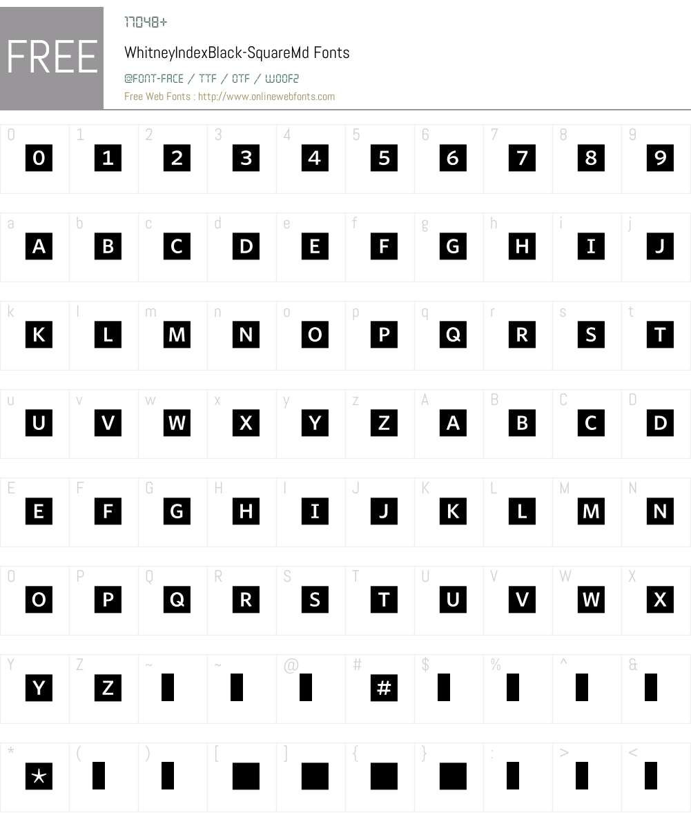 WhitneyIndexBlack Font Screenshots