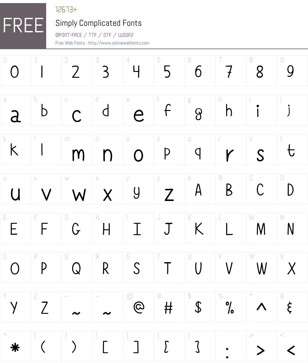 Simply Complicated Font Screenshots