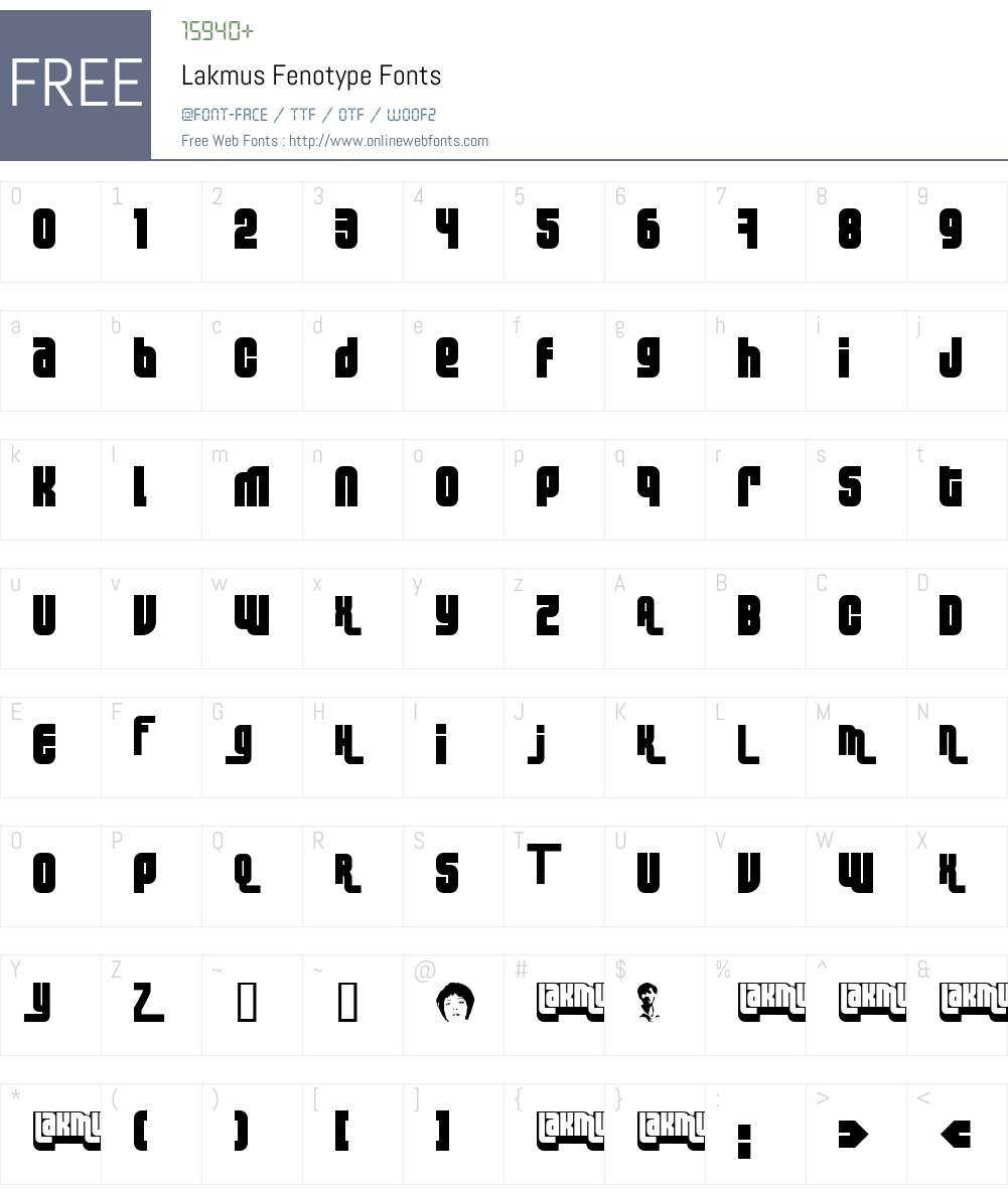 Lakmus Font Screenshots