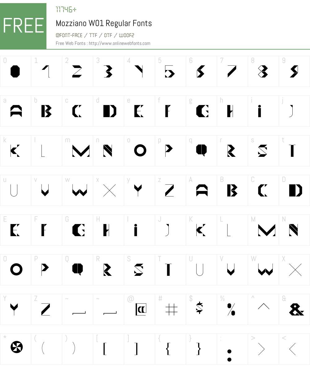 MozzianoW01-Regular Font Screenshots