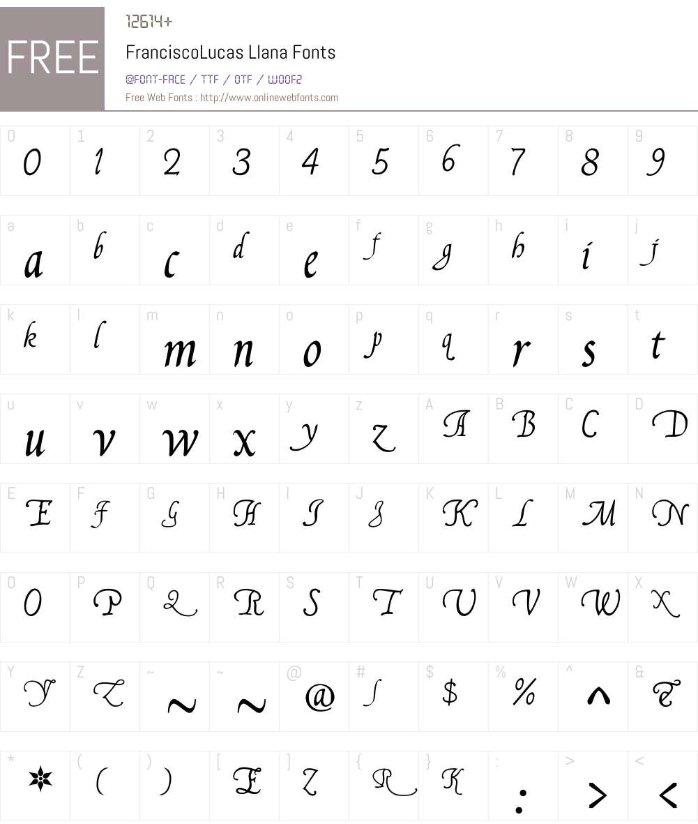 FranciscoLucas Llana Font Screenshots