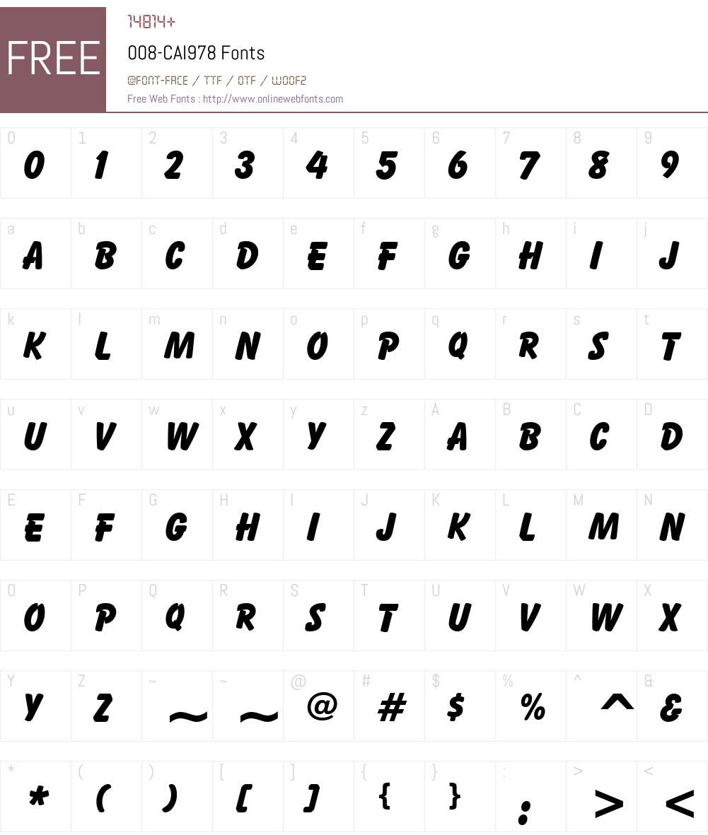 008-CAI978 Font Screenshots
