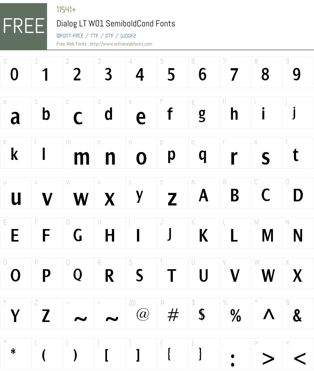 DialogLTW01-SemiboldCond Font Screenshots