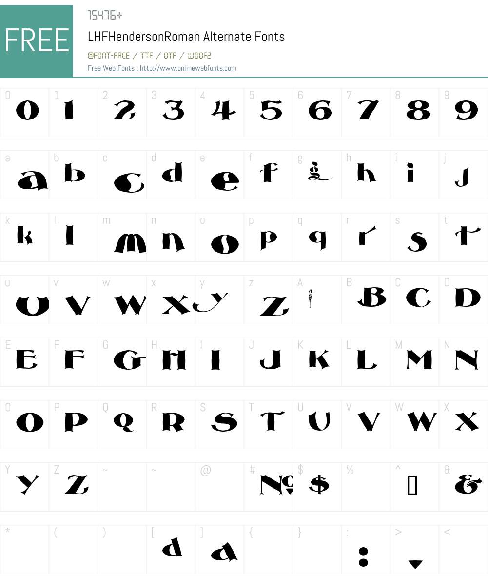 LHFHendersonRoman Font Screenshots