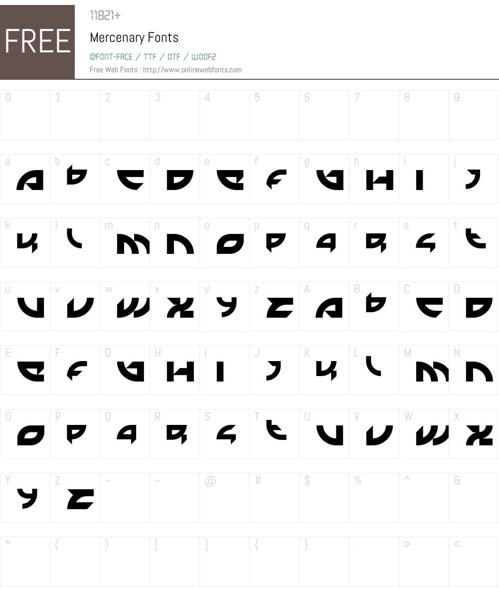 Mercenary Font Screenshots