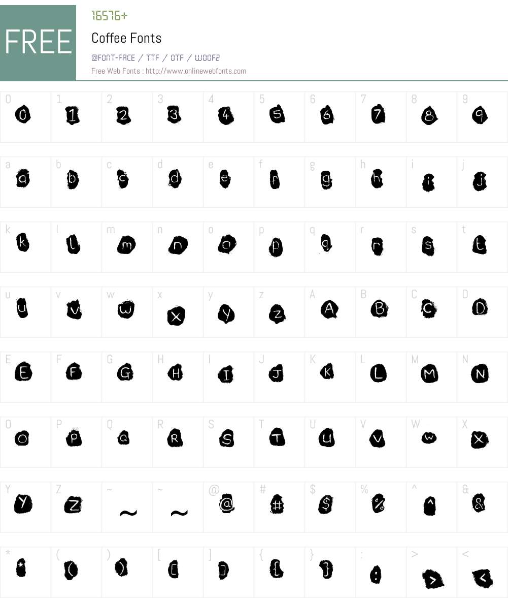 Coffee Font Screenshots