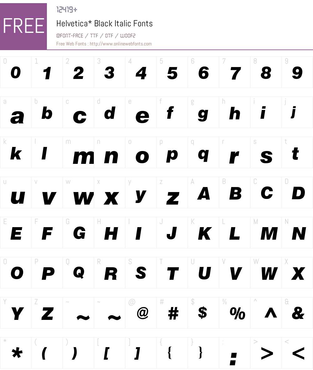 Helvetica BQ Font Screenshots