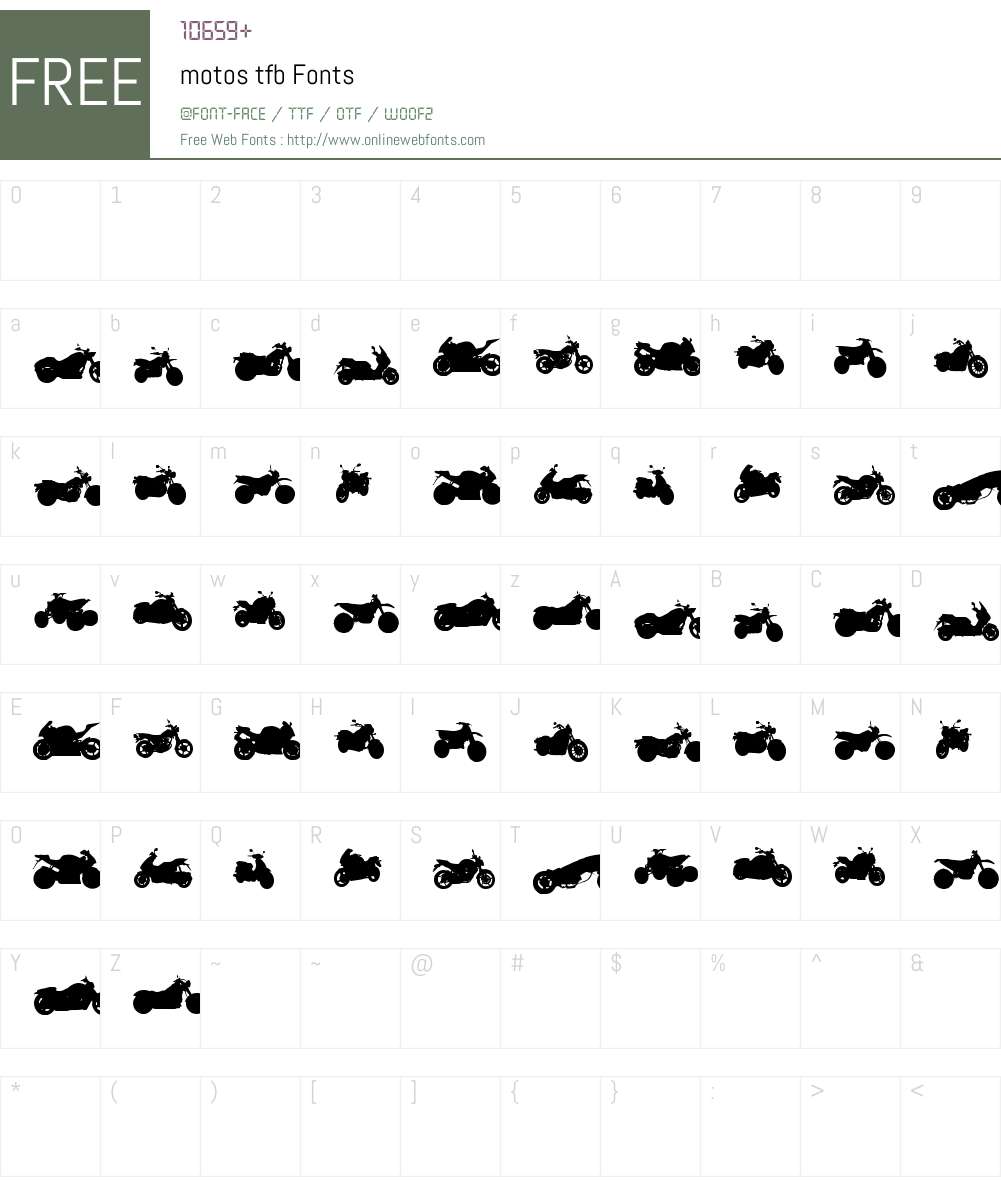 motos tfb Font Screenshots