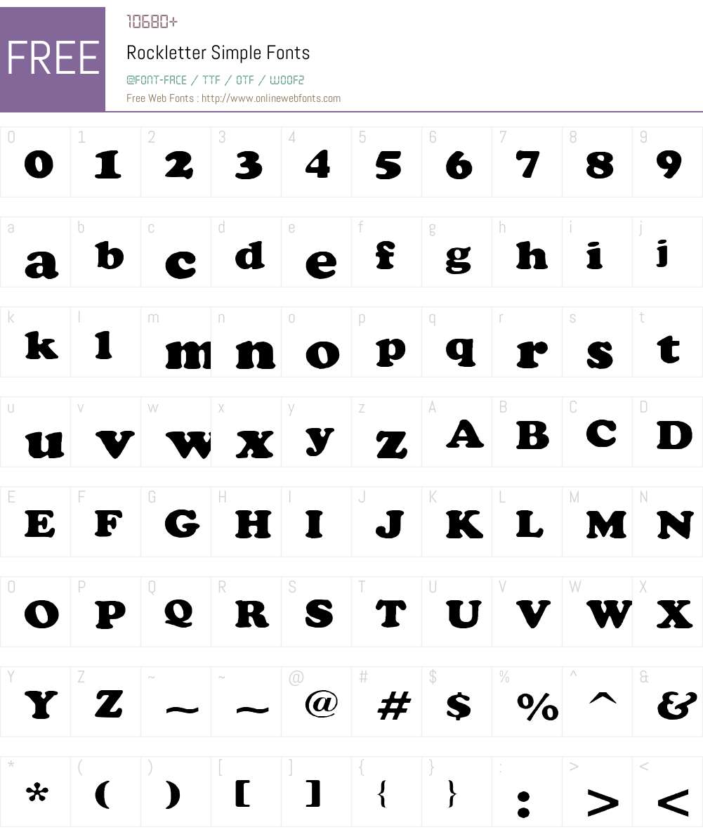 Rockletter Simple Font Screenshots
