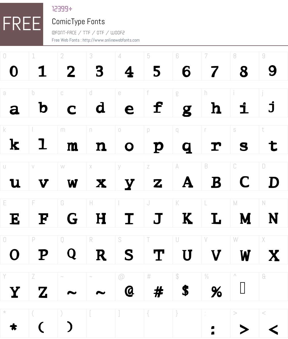 ComicType Font Screenshots