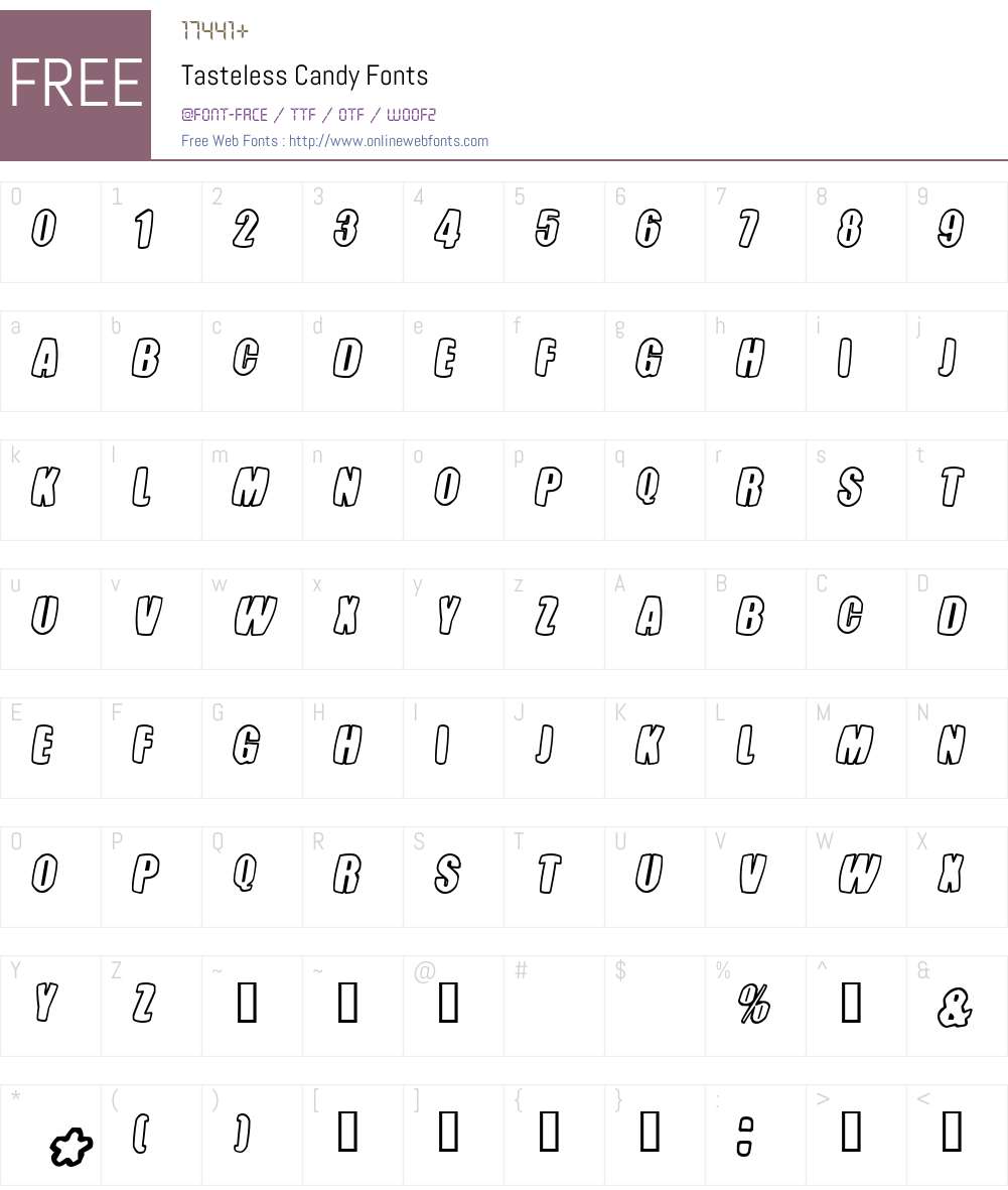 Tasteless Candy Font Screenshots