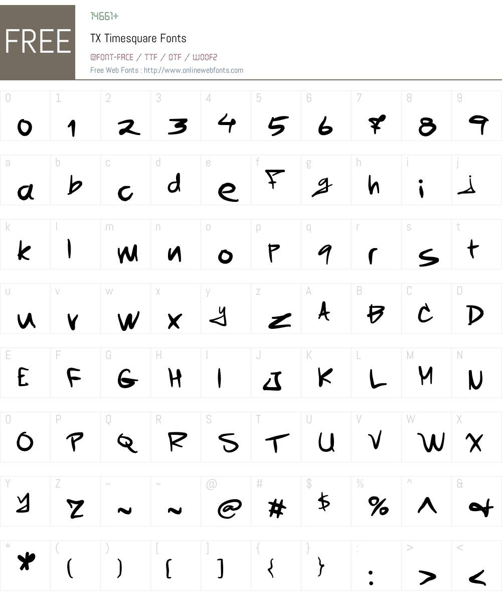TX Timesquare Font Screenshots