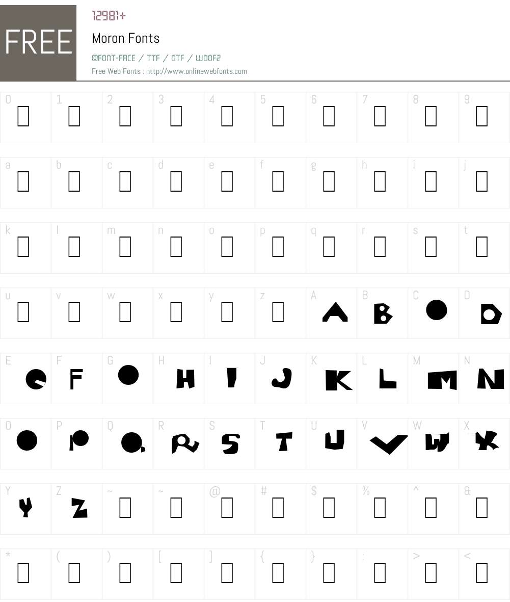 Moron Font Screenshots