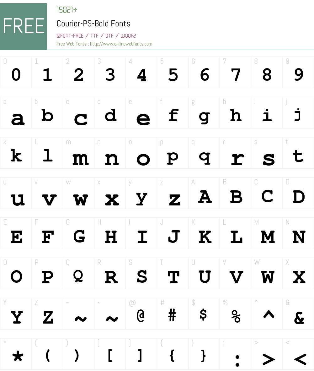 Courier-PS Font Screenshots