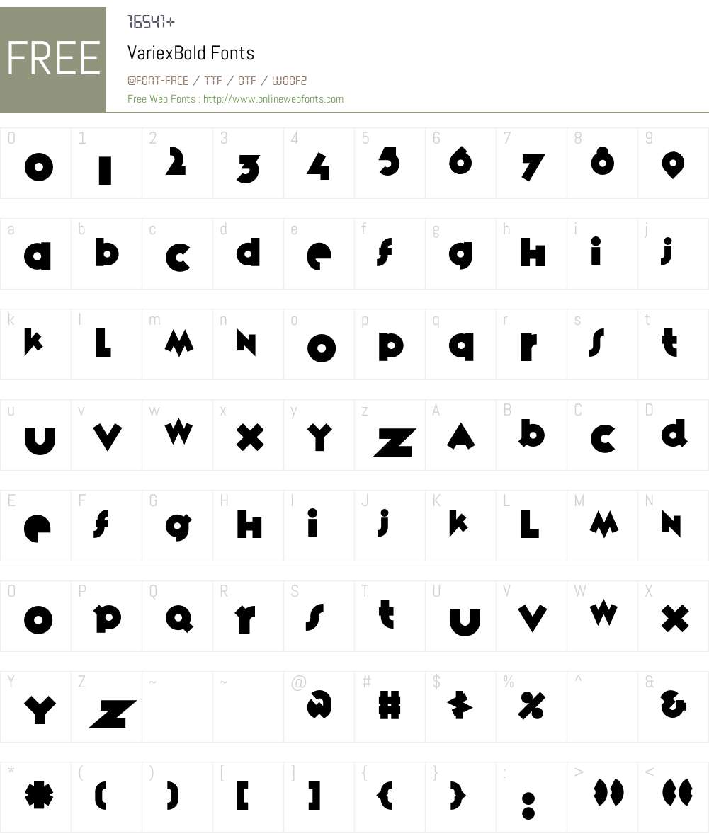 VariexBold Font Screenshots