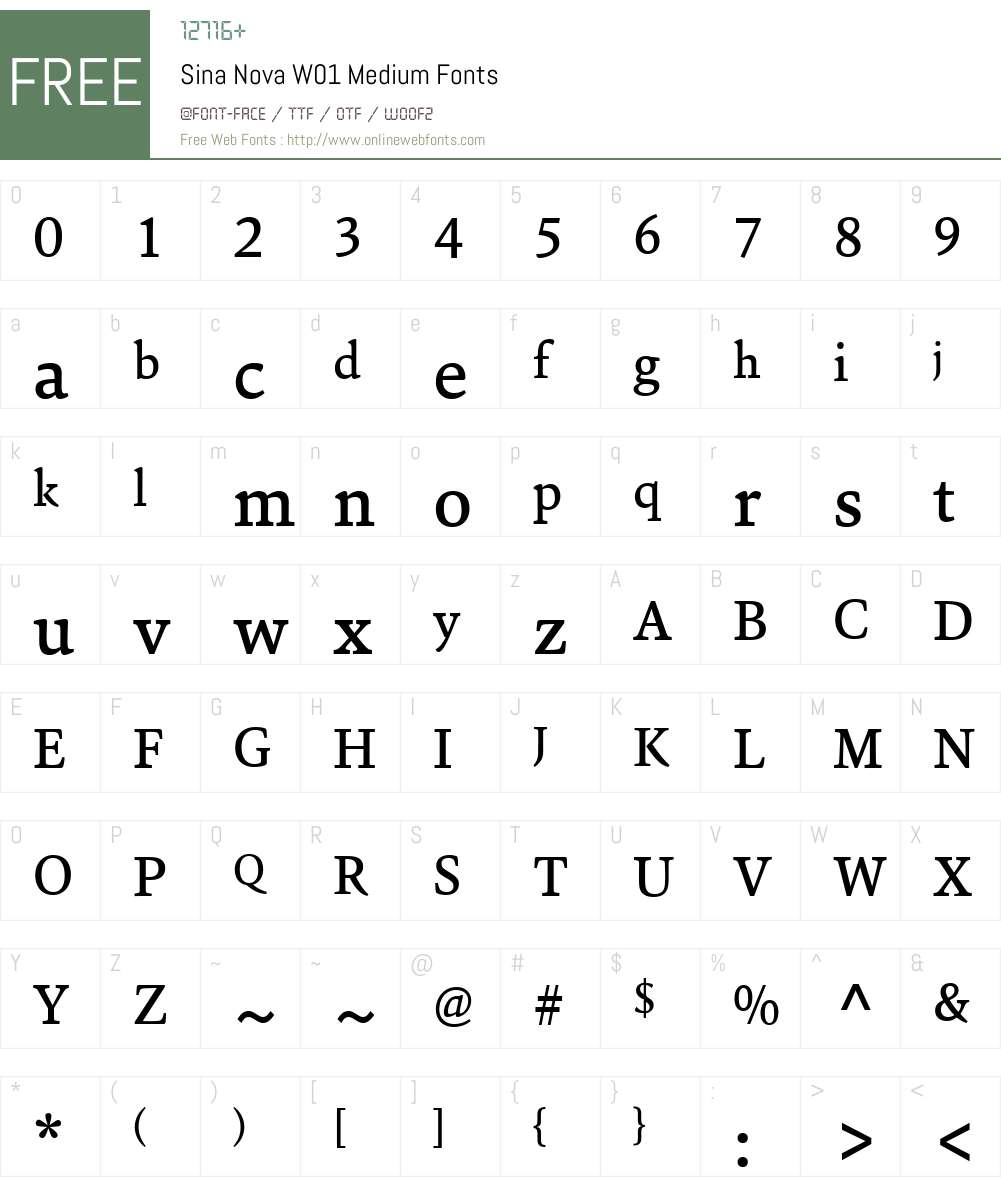 SinaNovaW01-Medium Font Screenshots