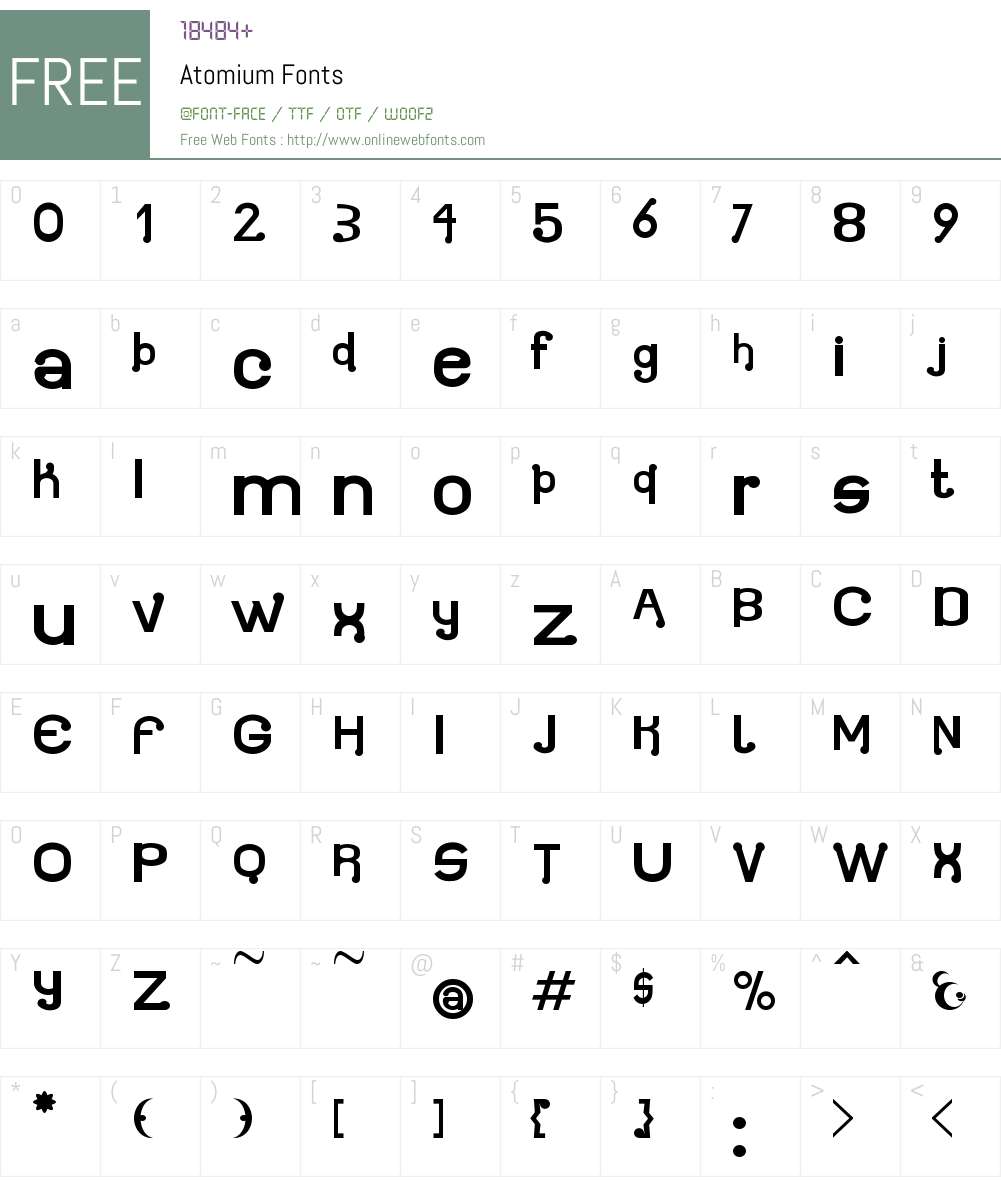 Atomium Font Screenshots